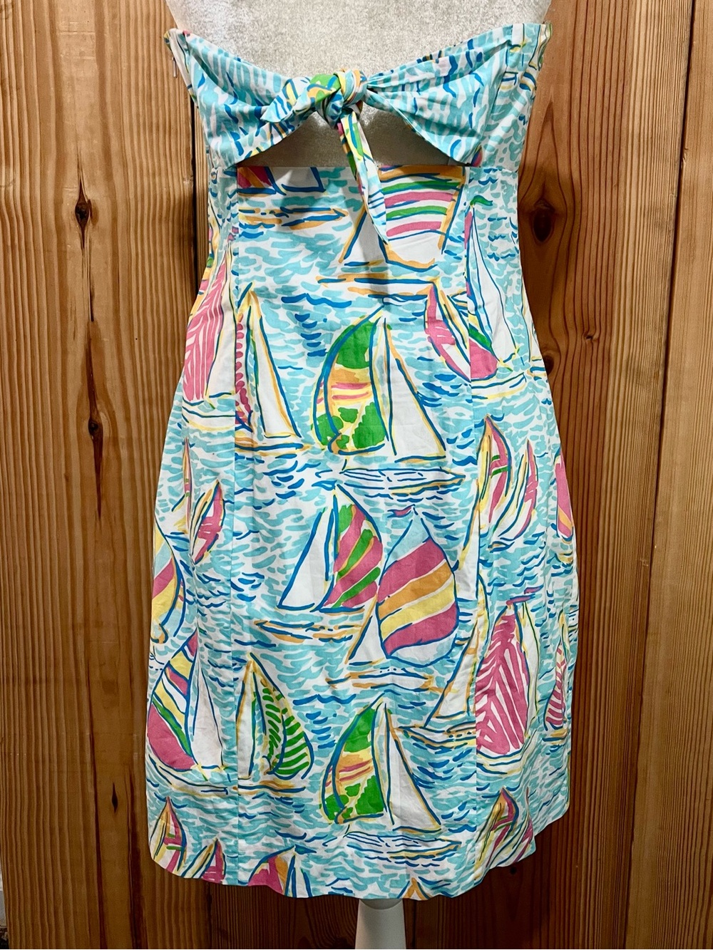 Lilly Pulitzer 32665 Franco Strapless Dress Multi You Gotta Regatta Size 8 - Picture 6 of 12